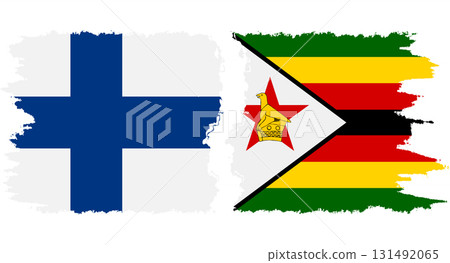 Zimbabwe and Finland grunge flags connection vector 131492065