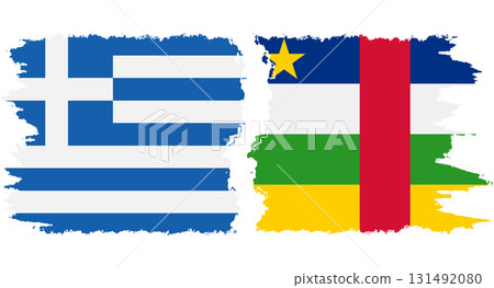 Central African Republic and Greece grunge flags connection vecto Central African Republic and Greece grunge flags connection vecto 131492080