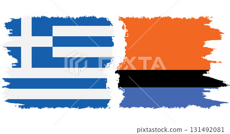 Chagos and Greece grunge flags connection vector 131492081