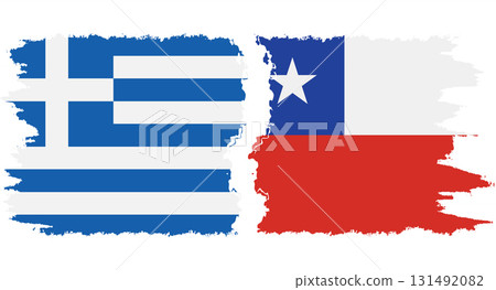 Chile and Greece grunge flags connection vector 131492082