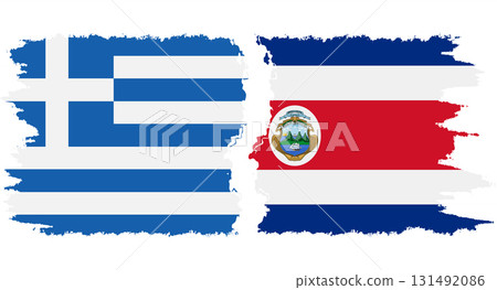 Costa Rica and Greece grunge flags connection vector Costa Rica and Greece grunge flags connection vector 131492086