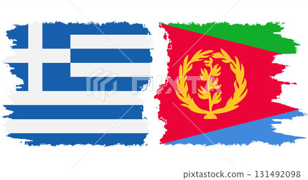 Eritrea and Greece grunge flags connection vector 131492098