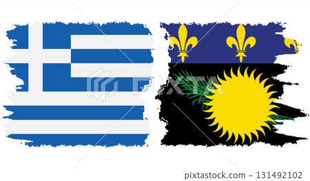 Guadeloupe and Greece grunge flags connection vector Guadeloupe and Greece grunge flags connection vector 131492102
