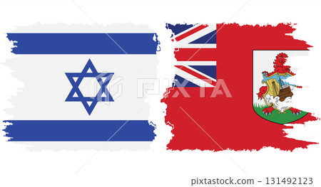 Bermuda and Israel grunge flags connection vector Bermuda and Israel grunge flags connection vector 131492123