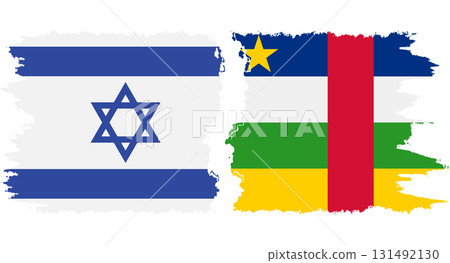 Central African Republic and Israel grunge flags connection vecto 131492130