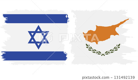 Cyprus and Israel grunge flags connection vector 131492139
