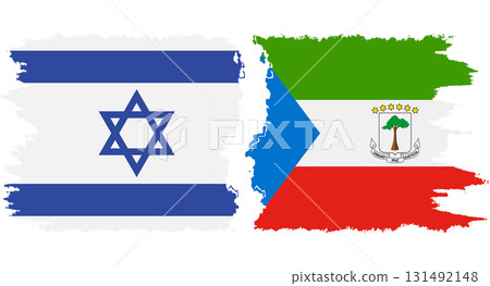 Equatorial Guinea and Israel grunge flags connection vector 131492148