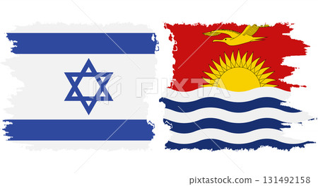 Kiribati and Israel grunge flags connection vector 131492158