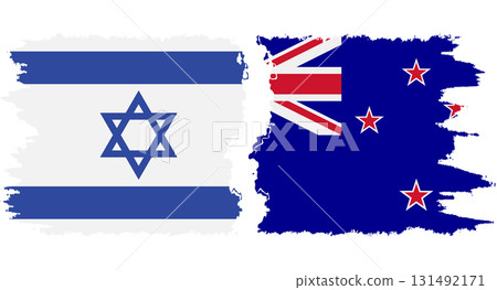 New Zealand and Israel grunge flags connection vector New Zealand and Israel grunge flags connection vector 131492171