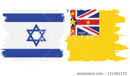 Niue and Israel grunge flags connection vector 131492172