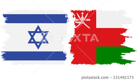 Oman and Israel grunge flags connection vector 131492173