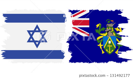 Pitcairn Islands and Israel grunge flags connection vector Pitcairn Islands and Israel grunge flags connection vector 131492177