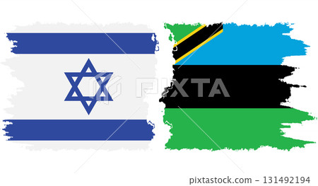 Zanzibar and Israel grunge flags connection vector 131492194