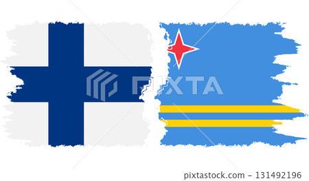 Aruba and Finland grunge flags connection vector Aruba and Finland grunge flags connection vector 131492196