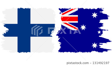 Australia and Finland grunge flags connection vector 131492197