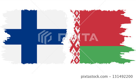 Belarusian and Finland grunge flags connection vector 131492200