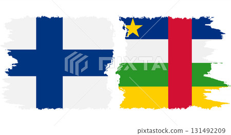 Central African Republic and Finland grunge flags connection vecto 131492209
