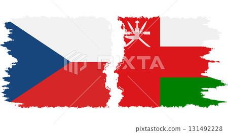 Oman and Czech grunge flags connection vector Oman and Czech grunge flags connection vector 131492228