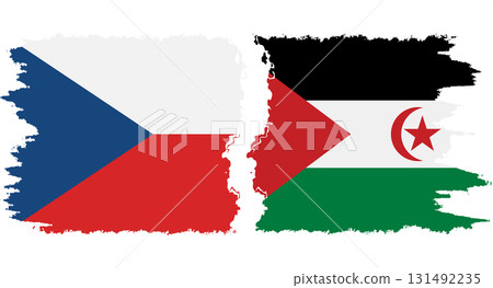Western Sahara and Czech grunge flags connection vector Western Sahara and Czech grunge flags connection vector 131492235