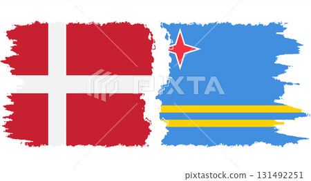 Aruba and Denmark grunge flags connection vector 131492251