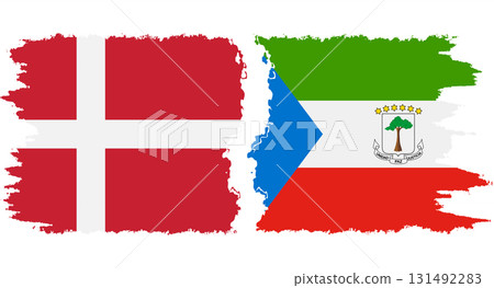 Equatorial Guinea and Denmark grunge flags connection vector Equatorial Guinea and Denmark grunge flags connection vector 131492283