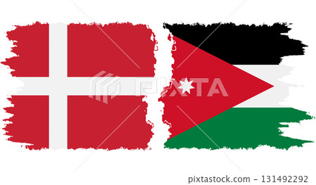 Jordan and Denmark grunge flags connection vector Jordan and Denmark grunge flags connection vector 131492292