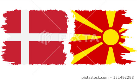 Northern Macedonia and Denmark grunge flags connection vector Northern Macedonia and Denmark grunge flags connection vector 131492298