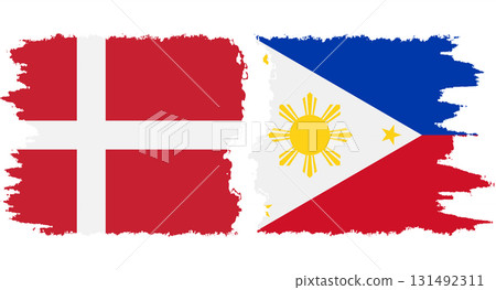 Philippines and Denmark grunge flags connection vector 131492311