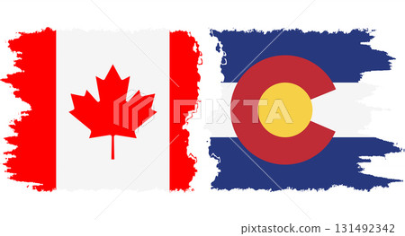 Colorado and Canada grunge brush flags connection, vector Colorado and Canada grunge brush flags connection, vector 131492342