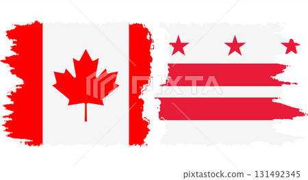 District of Columbia USA - Washington, DC and Canada grunge brush flags connection vector District of Columbia USA - Washington, DC and Canada grunge brush flags connection vector 131492345