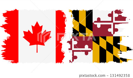 Maryland and Canada grunge brush flags connection vector Maryland and Canada grunge brush flags connection vector 131492358
