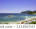 Fukuoka Prefecture Itoshima City Futamigaura Beautiful Sea, White Torii and Married Couple Rocks 131492543