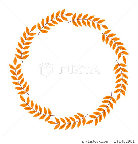 Cute round autumn foliage wreath Cute round autumn foliage wreath 131492991