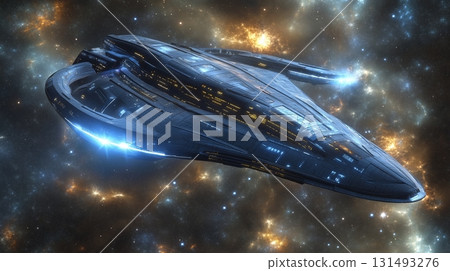 Spacecraft gliding through the cosmos between planets Spacecraft gliding through the cosmos between planets 131493276