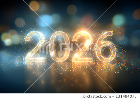 The image is a blurry, glowing 2026 number 131494073