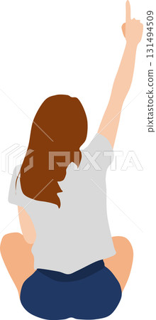 Illustration of a woman squatting 131494509