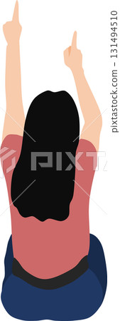 Illustration of a woman squatting Illustration of a woman squatting 131494510
