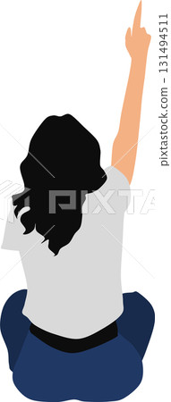 Illustration of a woman squatting 131494511