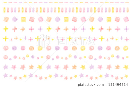 可愛的水彩風格物件裝飾線套裝 可愛的水彩風格物件裝飾線套裝 131494514