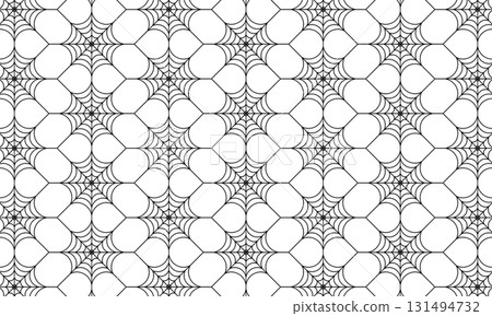 A grid pattern of twisted octagonal spider webs. 131494732