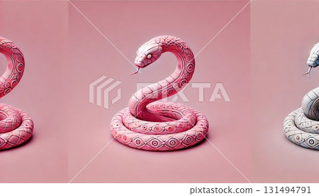 creative pink snake illustration 131494791