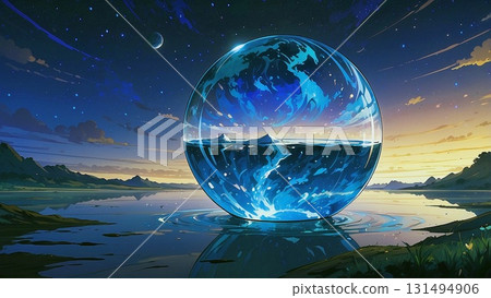 Game background: A beautiful glass globe that can restore power. 131494906