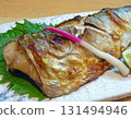 This fish is in season in autumn and winter. This photo shows grilled salted mackerel, which is fatty, sweet, and full of flavor. 131494946