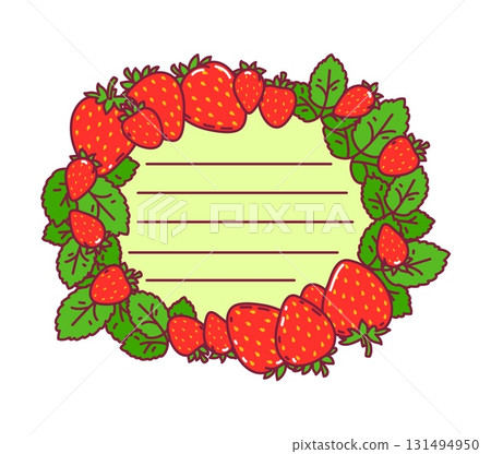 Ripe strawberry leaf kids memo note frame. Schedule memo note, diary vector strawberry label. Child scrapbook ripe berries frame or sticker with forest, farm fresh red berry and leaves Ripe strawberry leaf kids memo note frame. Schedule memo note, diary vector strawberry label. Child scrapbook ripe berries frame or sticker with forest, farm fresh red berry and leaves 131494950