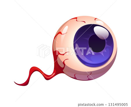 Halloween zombie eye for horror night holiday and trick or treat party, cartoon vector eyeball. Halloween zombie or dead body and undead monster eye for spooky and scary holiday horror night symbol Halloween zombie eye for horror night holiday and trick or treat party, cartoon vector eyeball. Halloween zombie or dead body and undead monster eye for spooky and scary holiday horror night symbol 131495005