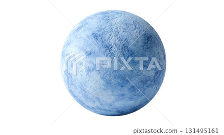 3D illustration of a light blue planet like Uranus on a transparent background (png) 131495161
