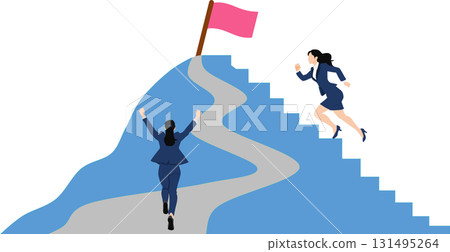 Illustration of a roadmap to achieving your goals 131495264