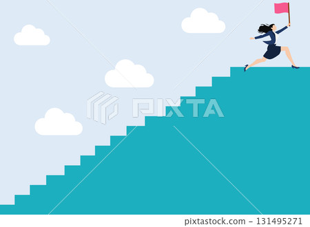 Illustration of a roadmap to achieving your goals 131495271