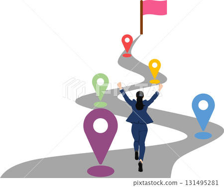 實現目標的路線圖插圖 實現目標的路線圖插圖 131495281