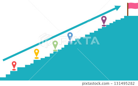 實現目標的路線圖插圖 131495282